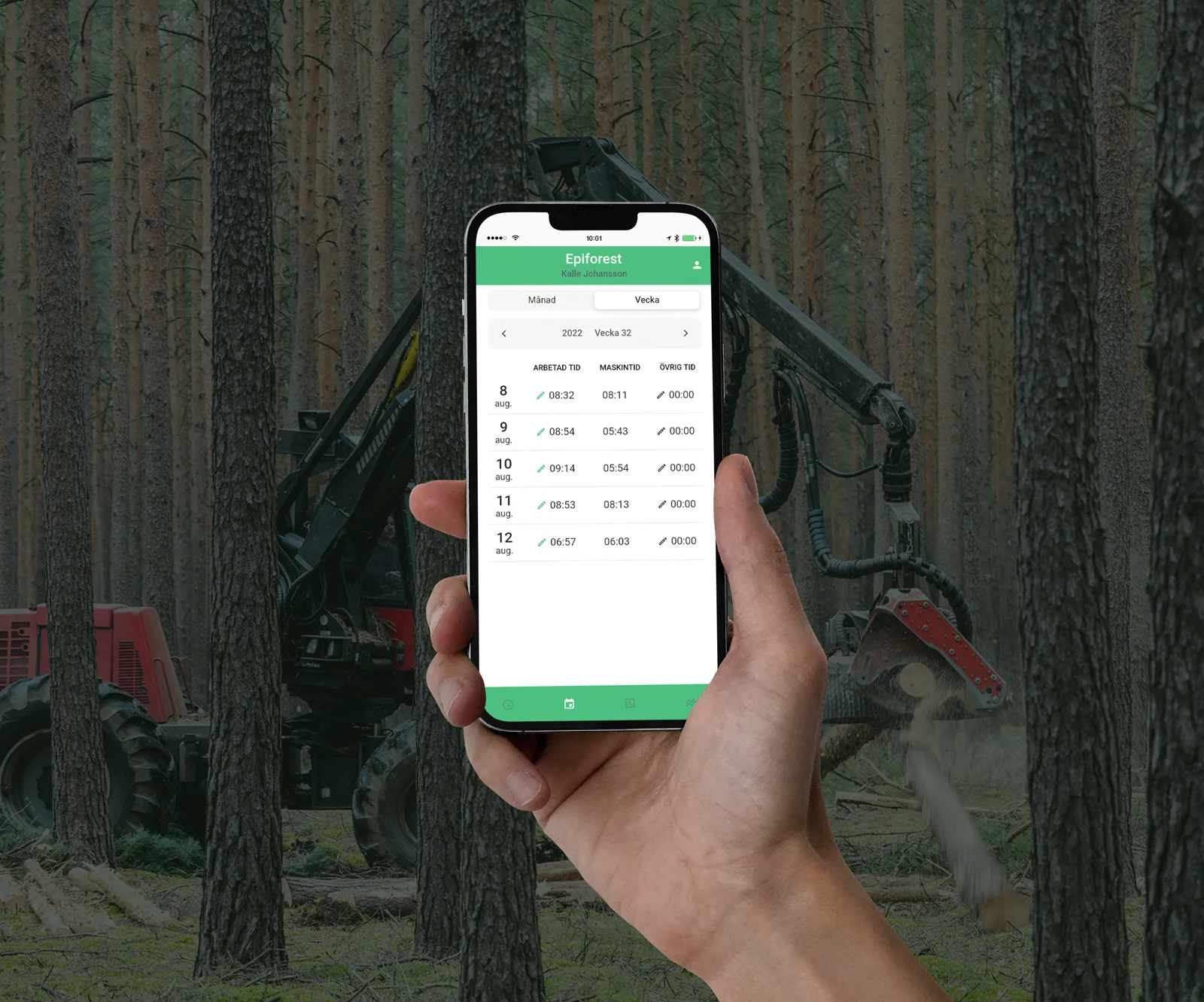 Epiforest i mobilen ute i skogen